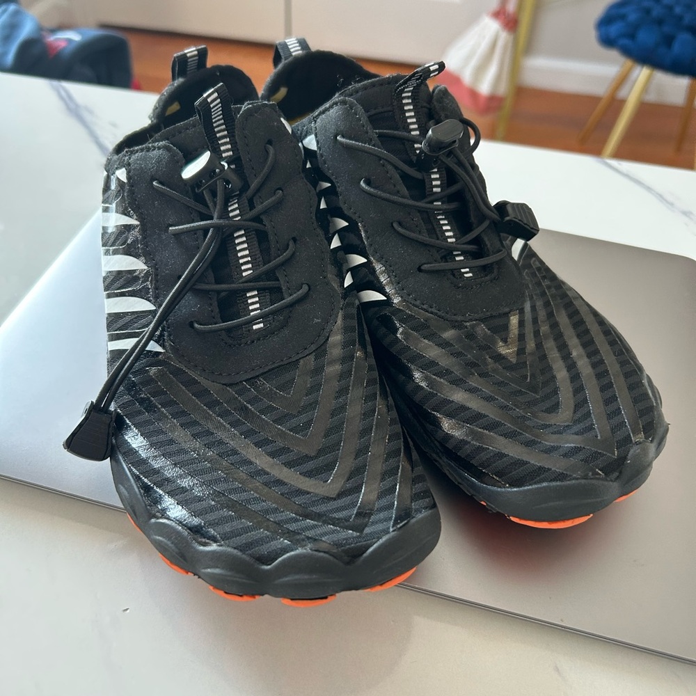 Kids Black and Orange Athletic Shoes